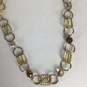 Gold link chunky chain mixed with clear and copper